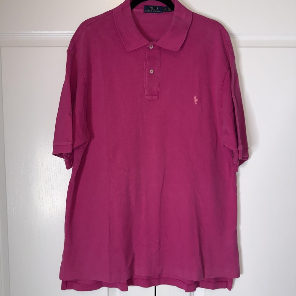 Polo Ralph Lauren Polo Shirt Mens LT Pink Big & Tall Cotton Knit Logo Casual